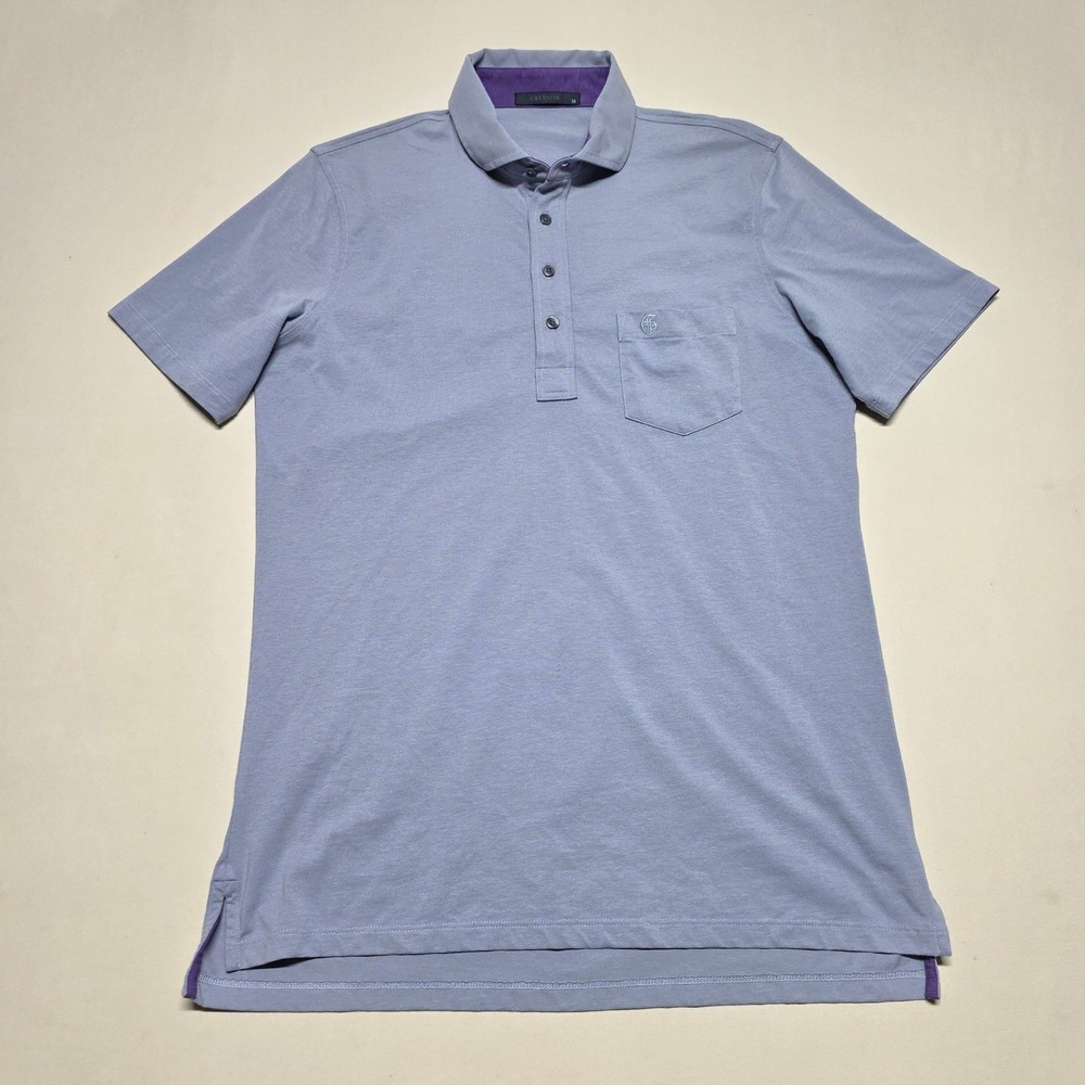 Greyson Men Polo Shirt Medium Gray Short Sleeve Casual Pullover Slim Fit